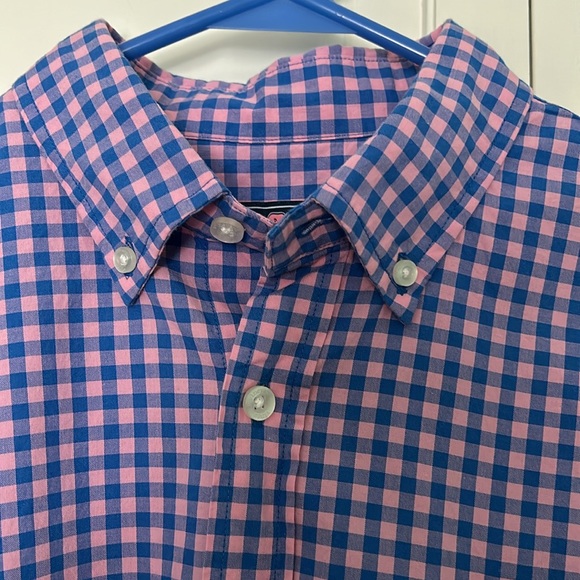 Vineyard Vines  XL (18) Blue and Pink Gingham Whale Shirt - Picture 3 of 8